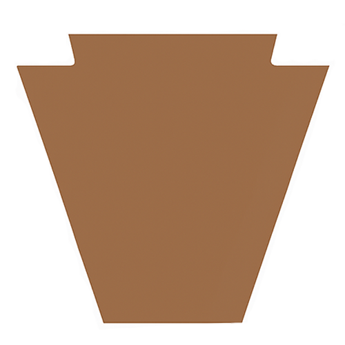 Abstract rendering of a brown keystone as part of the logo for Keystone Investor Group, LLC